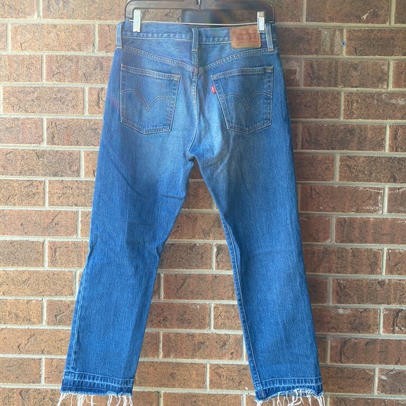 Levi's Blue 501 Frayed Hem Jeans - Picture 10 of 11